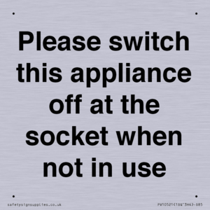 Please switch this appliance off at the socket when not in use